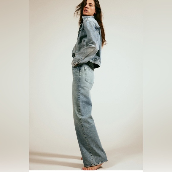 H&M Wide Leg Blue Denim Jeans size 2 - Picture 1 of 7
